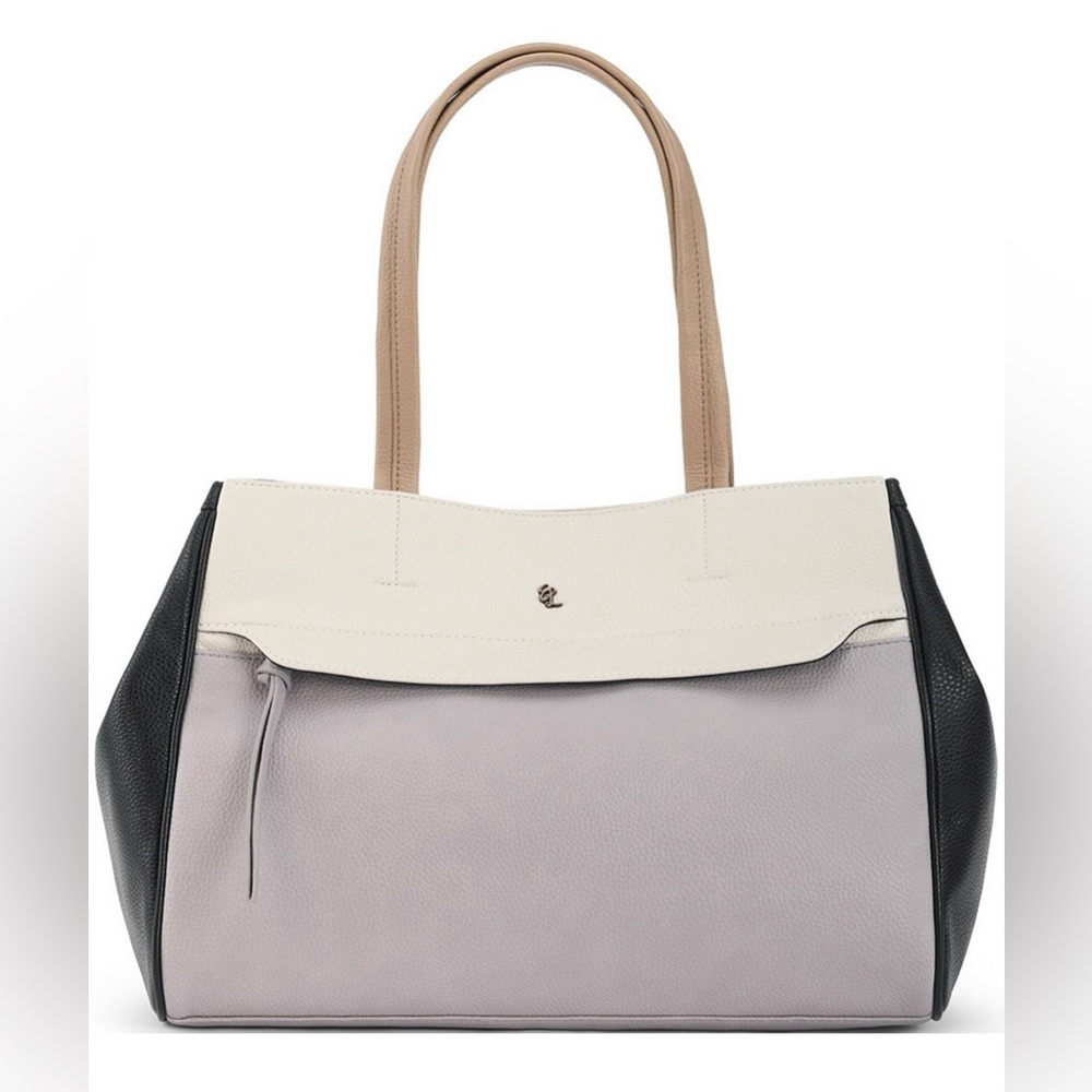 Elliott Lucca Womens Ice Block/Gold Enid Faux Leather Tote